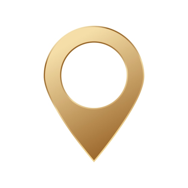 Golden map pin gold pointer