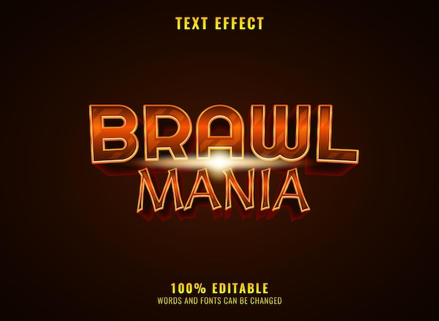 Golden medieval brawl mania rpg editable game logo title text effect