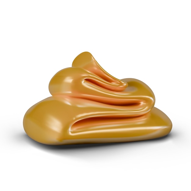 Vector golden melted pastry mass sweet cream hot caramel liquid honey