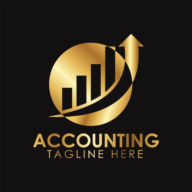 Golden metallic Accounting amp financial logo design