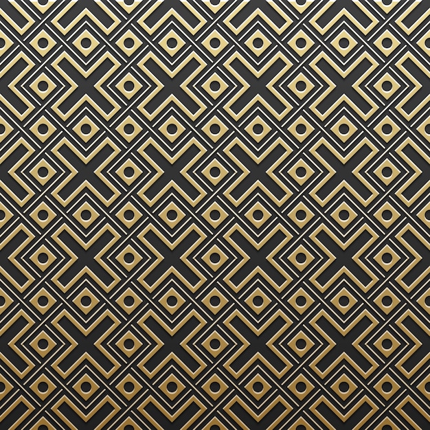 Golden metallic background with geometric pattern.