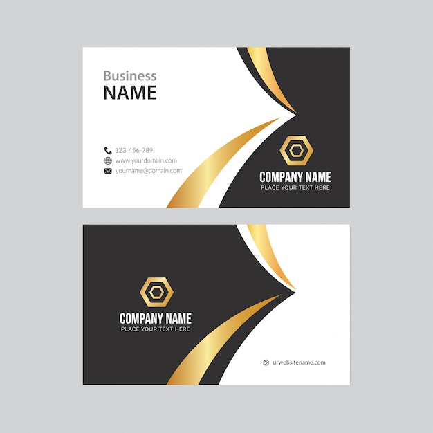 Golden modern business card