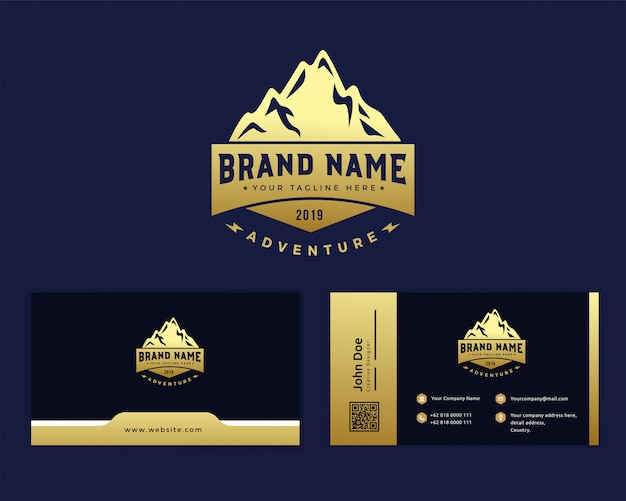  golden mountain logo template