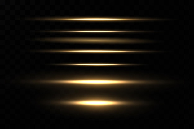 Golden Neon Line Light Effect Vector Laser