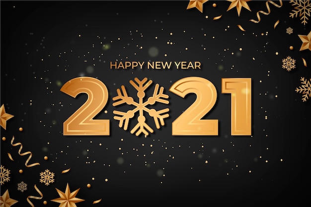 Golden new year 2021 background