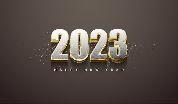 Golden number 2023 2023 new year celebration greeting poster banner