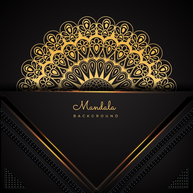 Golden oriental mandala background