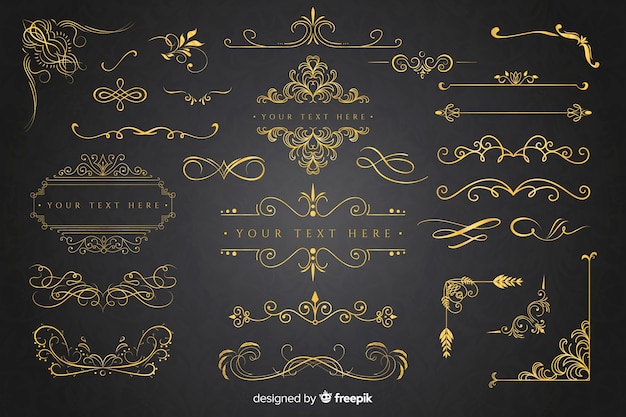 Golden ornament collection