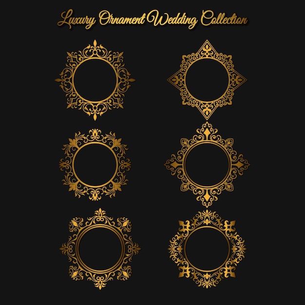 Vector golden ornament collection