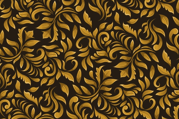 Vector golden ornamental floral background