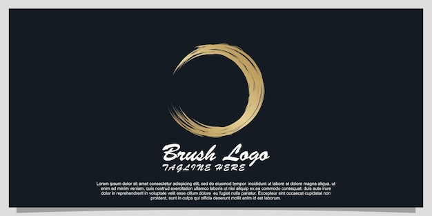 Golden paint brush stroke logo design Premium Vector Part 4