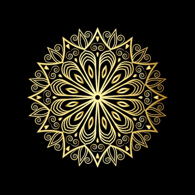 Golden pattern mandala design luxury ornamental mandala background design in gold color