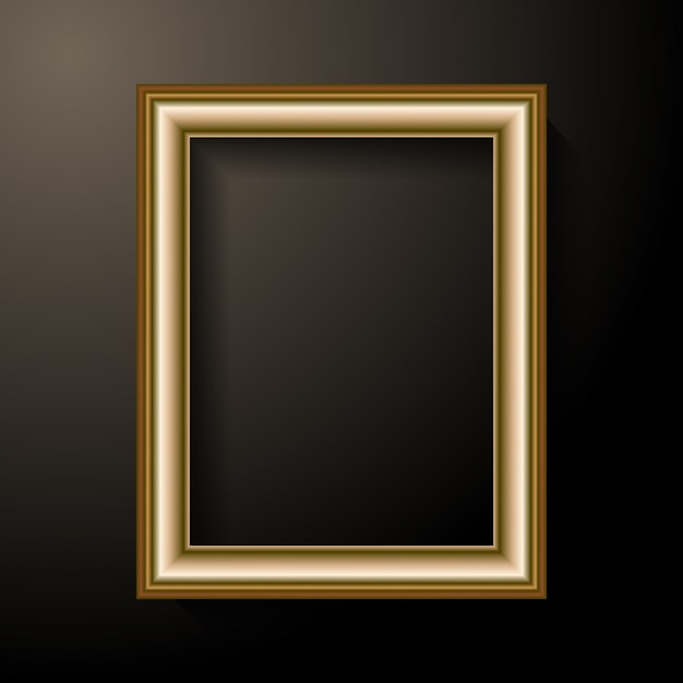 Golden photo frame template