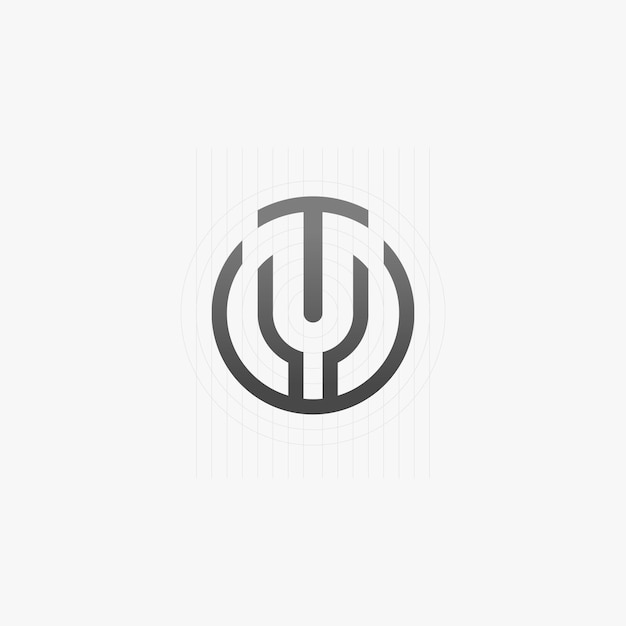 Golden Ratio Style Logo Design Template Letter TY or TU