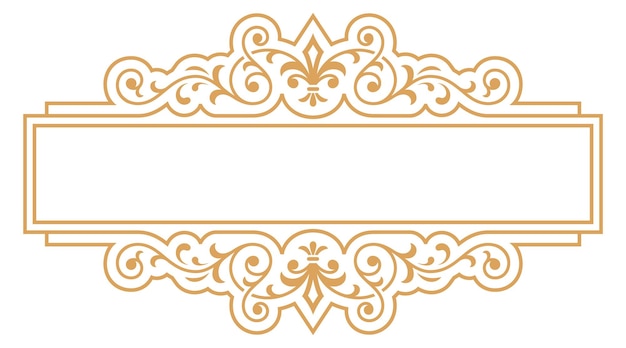 Golden rectangular monogram template Premium line ornament