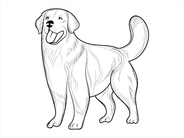 Golden Retriever Dog Coloring Books pages for Kids