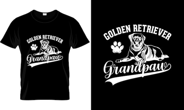 Vector golden retriever grandpaw t shirt design premium vector