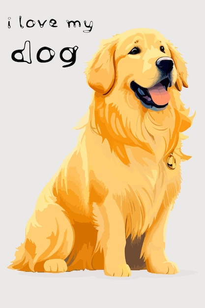 Golden Retriever vector illustration beautifully isolated on a white background