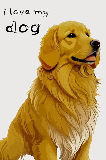 Golden Retriever vector illustration beautifully isolated on a white background