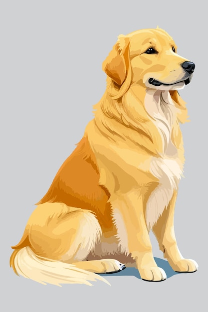 Golden Retriever vector illustration beautifully isolated on a white background