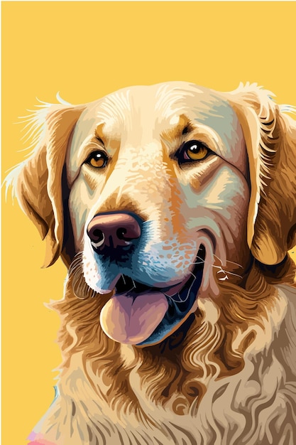 Golden Retriever vector illustration beautifully isolated on a white background