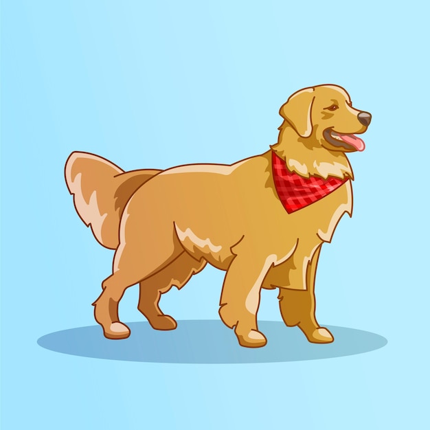 Golden retriever vector illustration portrait