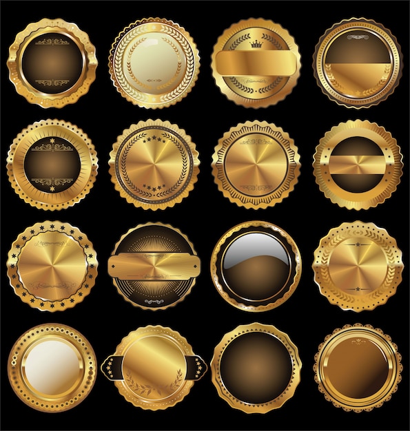 Golden retro badges