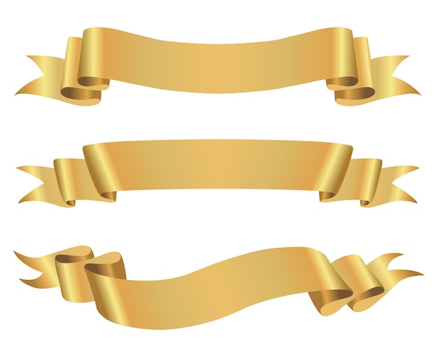 Golden ribbon banners