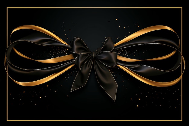 Vector golden ribbon and frame background