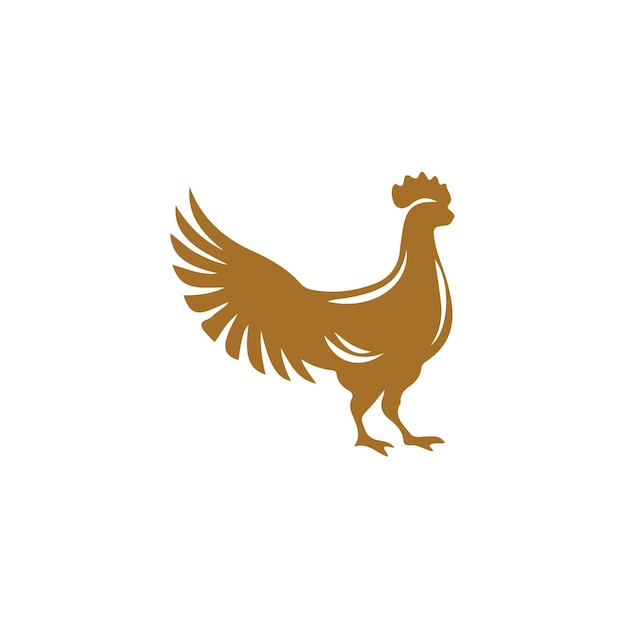 Vector a golden rooster with a gold logo that says chicken