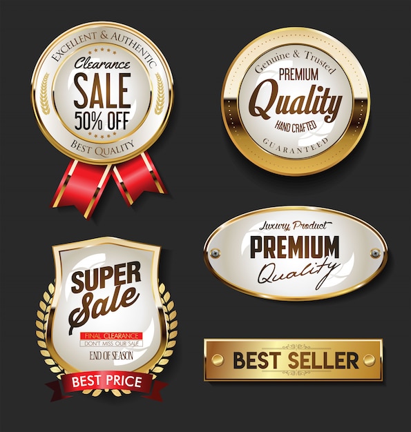 Golden sale labels retro vintage  collection 