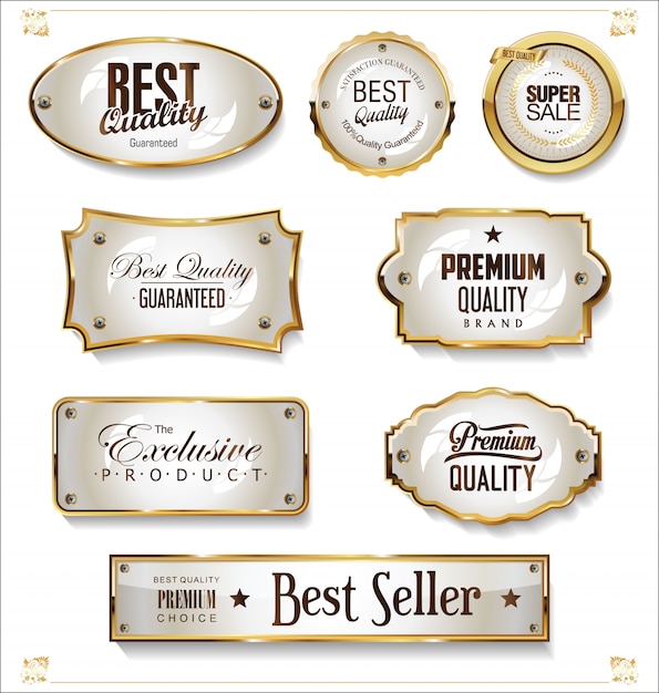 Golden sale labels retro vintage design collection