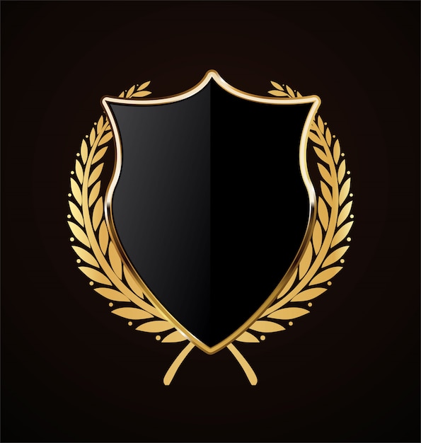 golden shield retro design