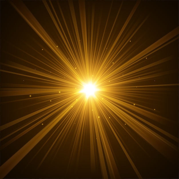 Vector golden shine in dark background