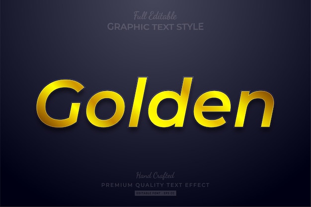 Golden Shine Editable Text Effect Font Style