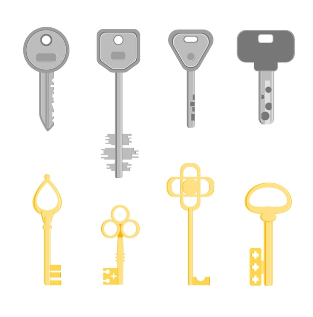 Golden and Silver Key Set Different Design