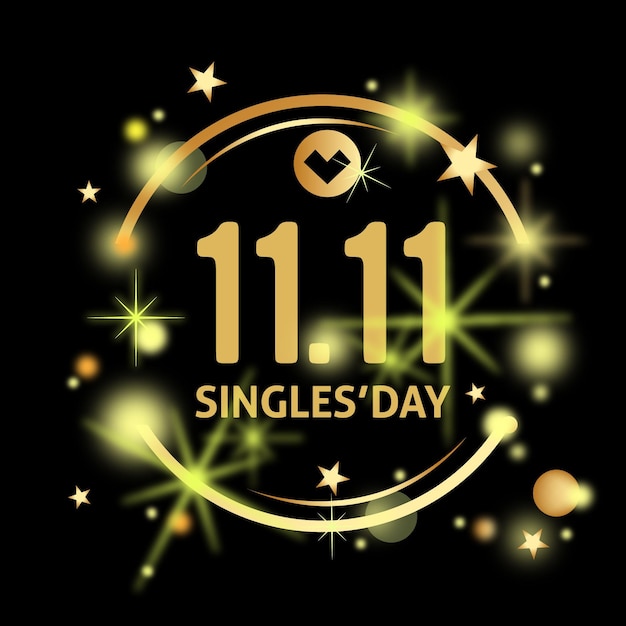 Golden singles day concept