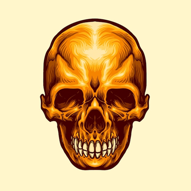 GOLDEN SKULL ILLUSTRATION