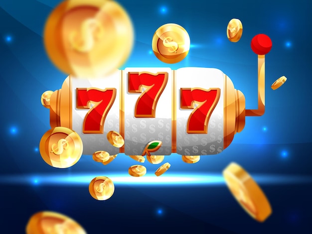 Golden slot machine wins the jackpot golden slot machine with flying golden coins wins the jackpot