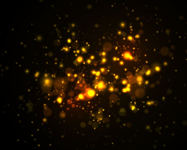 Golden sparkling bokeh lights