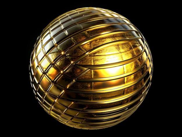 Vector golden sphere with geometric pattern