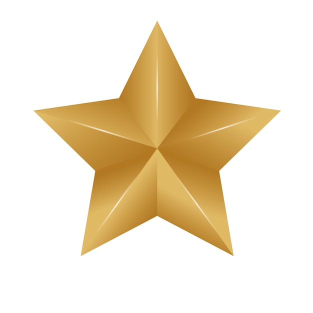 Golden star in 3d