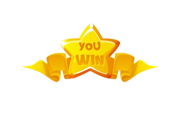 Golden star badge you win Game award icon