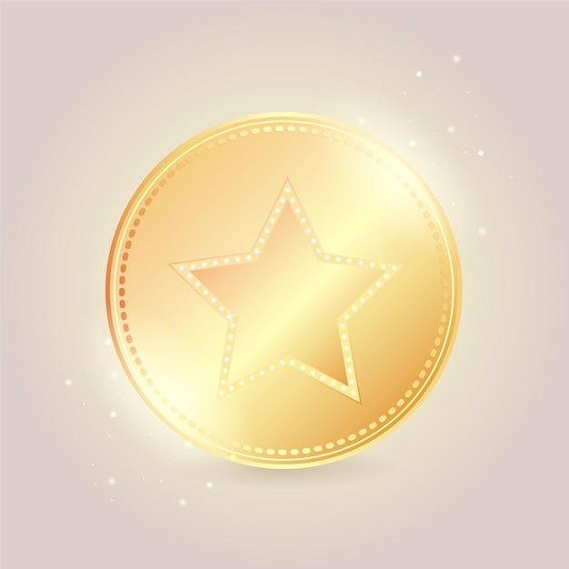 golden star icon on internet button. vector illustration