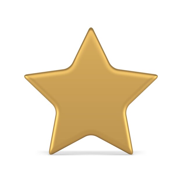 Golden star metallic premium badge best reward feedback rate winner first place 3d icon vector