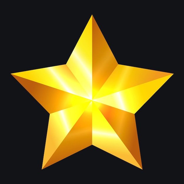 Vector golden star vector gold star isolated on black background