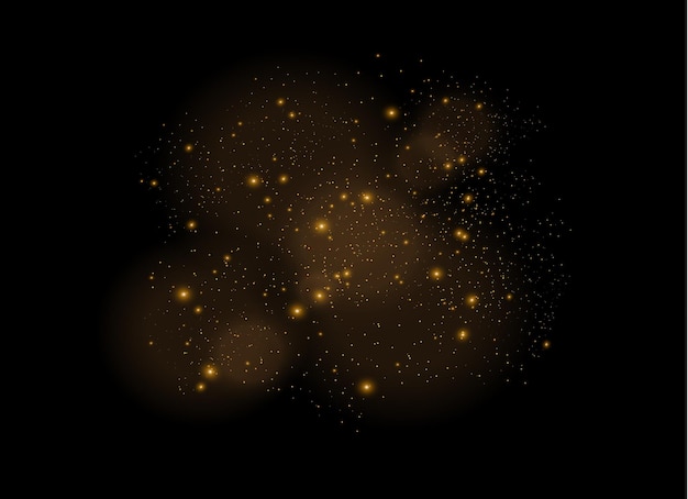 golden stars shine with special light     Sparkling magical dust particles