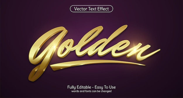 Golden text editable style effect template