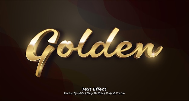 Golden text effect editable 3d text style