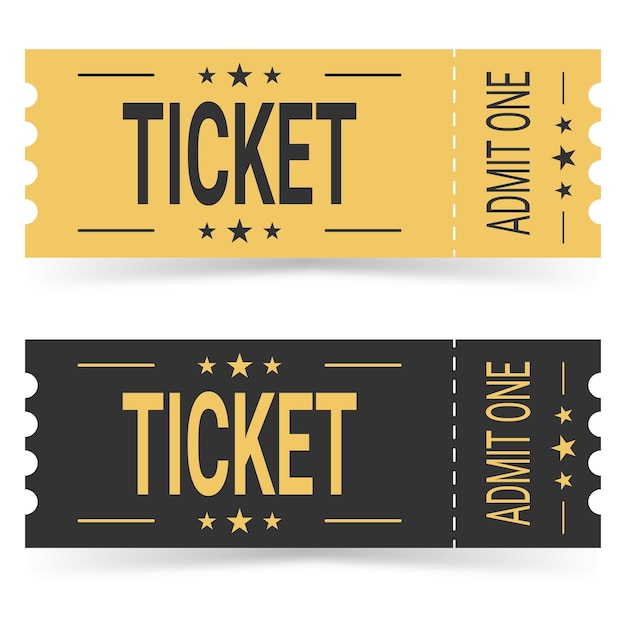 Golden ticket template Vector illustration